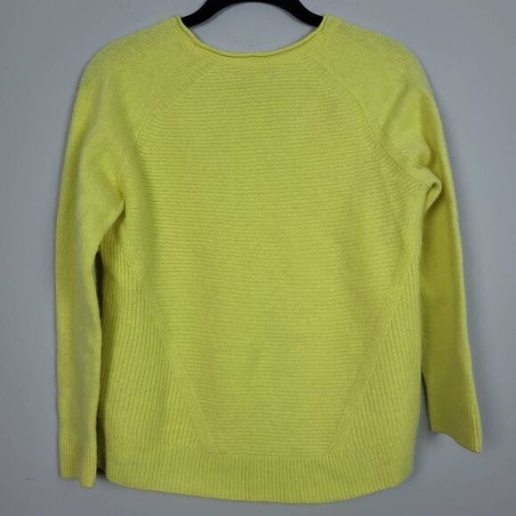 Pure Collection Womens 8/10 Medium 100% Cashmere Sweater Yellow Pullover - Picture 2 of 6